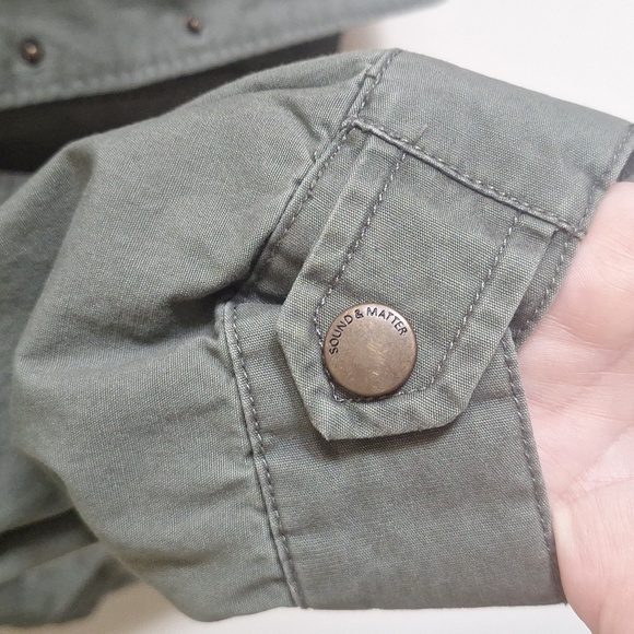 Sound And Matter Lightweight Olive Green Parka Jacket Size Small - Picture 9 of 13